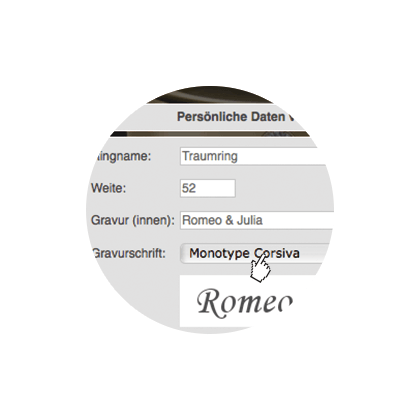 Persoonlijke gravure en ringmaat