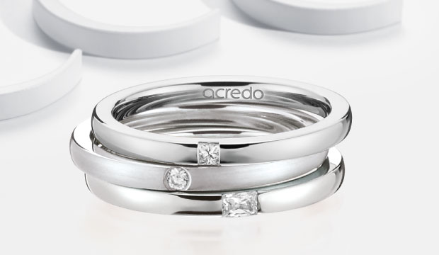 Elegante collectie ringen, stapelringen | acredo