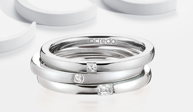 Stackable Rings & Stacked Diamond Rings | acredo