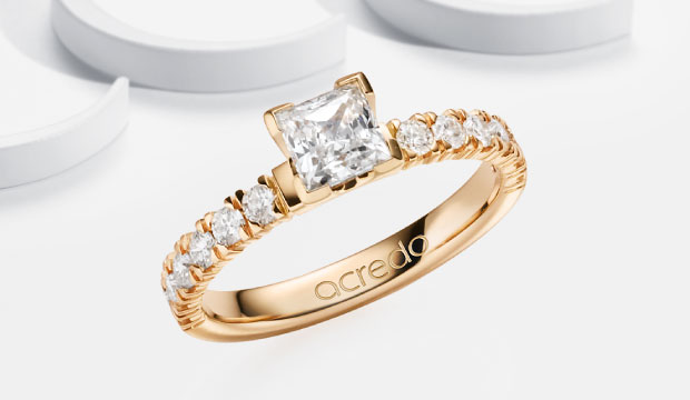 Princess cut verlovingsringen | acredo