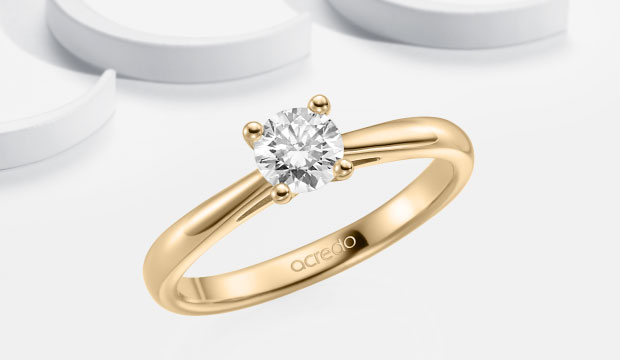 Verlovingsringen in roos goud met diamant | acredo