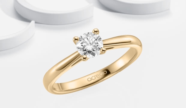 Verlovingsringen in roos goud met diamant | acredo