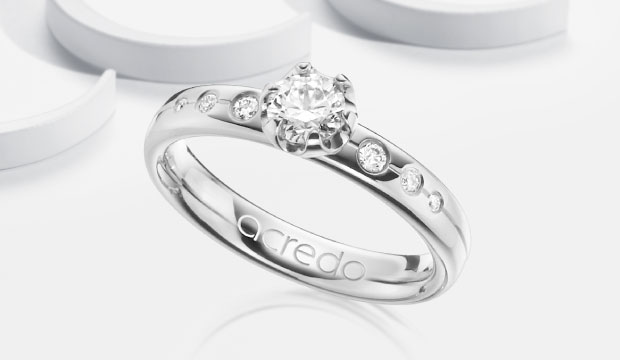 Verlovingsringen witgoud met diamant | acredo
