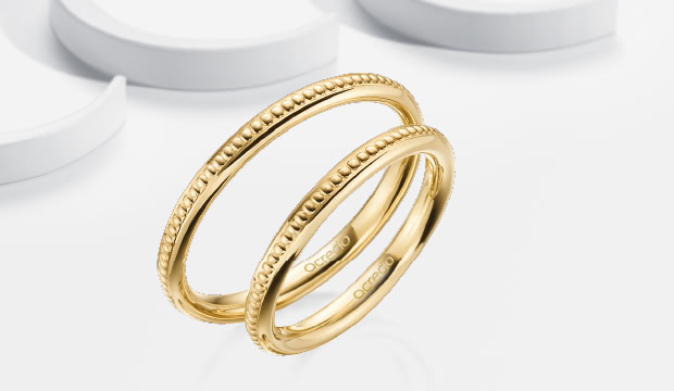 Wedding rings with Millgrain