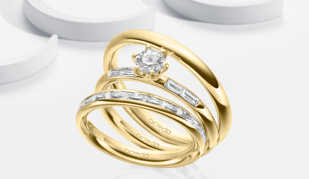 Ring Triset - Trouwringen met Verlovingsring